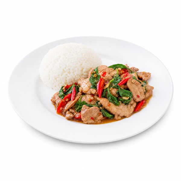 หมูผัดใบโหระพา