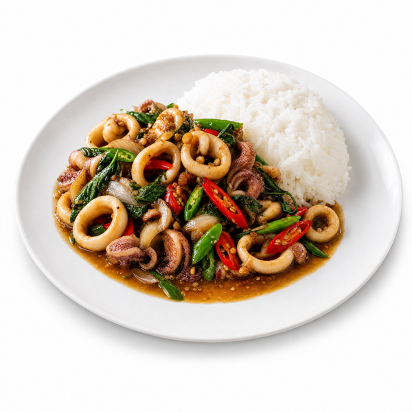 ปลาหมึกผัดพริกสด