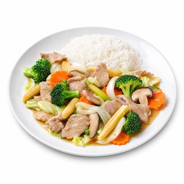 ผัดผักรวมหมู