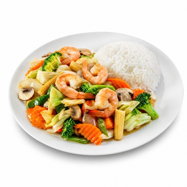 ผัดผักรวมกุ้ง