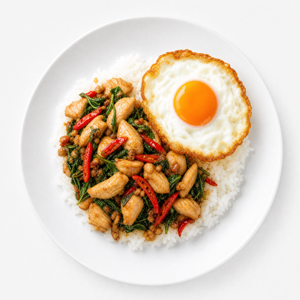 กะเพราไก่ + ไข่ดาว