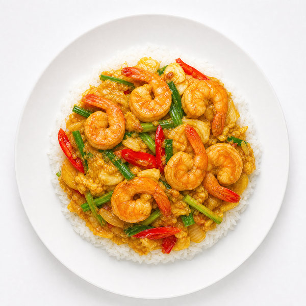 ผัดผงกะหรี่กุ้ง