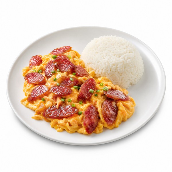 ข้าวไข่ข้นกุนเชียง / ไข่ขยี้กุนเชียง
