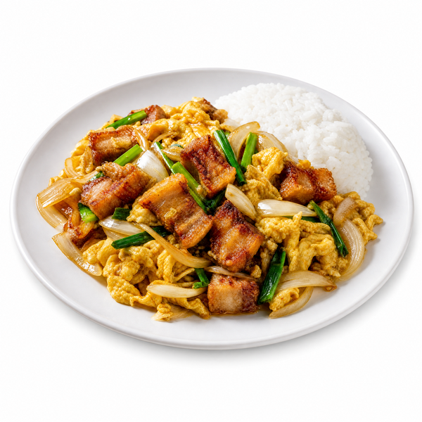 หมูกรอบผัดไข่